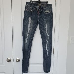 Almost Famous Distressed Blue Jeans